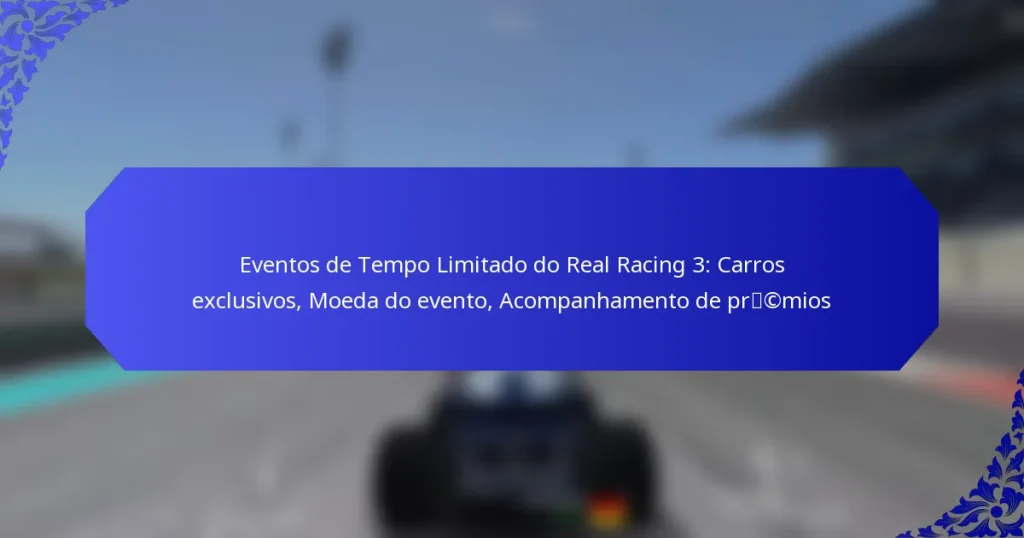 Eventos de Tempo Limitado do Real Racing 3: Carros exclusivos, Moeda do evento, Acompanhamento de prémios
